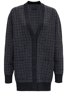 Givenchy Allover Logo Detailed Knit Cardigan