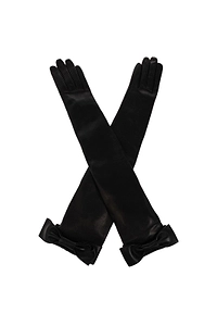 Givenchy Bow-Detail Long Leather Gloves