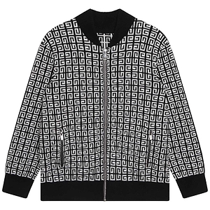 Givenchy Kids 4G Jacquard Zipped Long-Sleeved Cardigan