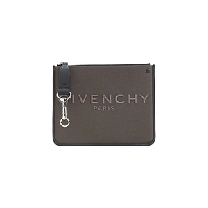 Givenchy Logo Embroidered Zipped Clutch Bag