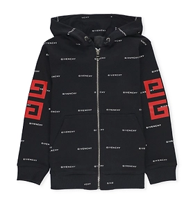 Givenchy Kids Logo Printed Zip-Up Hoodie