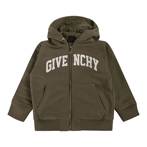 Givenchy Kids Logo-Printed Zip-Up Drawstring Hoodie