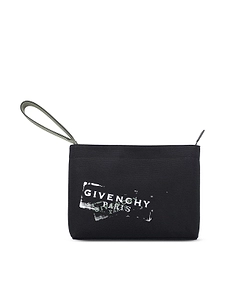 Givenchy Paris Logo Printed Zipped Pouch