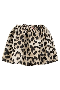 Pleated Leopard Print Skirt