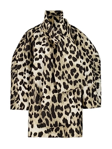 Givenchy Leopard Jacquard Cocoon Coat