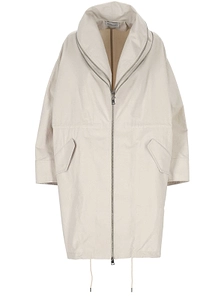 Shawl Collared Zip-Up Parka