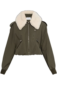 Shearling Collared Bomber Jacket