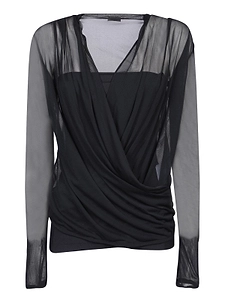 Sheer Detailed Draped Top