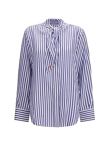 Givenchy Striped Bow-Collar Shirt