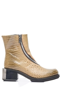 Gmbh Ergonomic Zip-Detailed Embossed Riding Ankle Boots