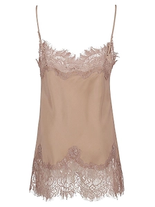 Gold Hawk Lace-Trim Silk Camisole