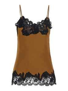 Gold Hawk Lace Trim Camisole Top