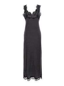 Gold Hawk Lace-Trim Spaghetti-Strap Dress