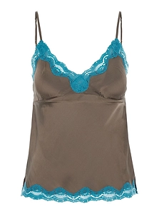 Gold Hawk Lace Trim V-Neck Camisole Top
