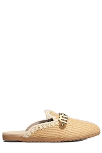 100% Raffia Logo Lettering Wovened Sandals