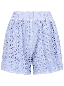 120% Lino Broderie Anglaise Shorts
