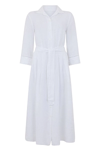120% Lino Belted Shirt Dress