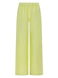 120% Lino Elastic-Waist Wide-Leg Pants