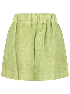 120% Lino Elastic-Waist Linen Shorts