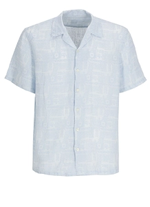 120% Lino Short Sleeved Printed Shirt