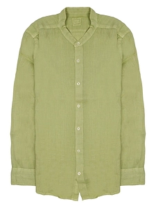 120% Lino Grandad-Collar Linen Shirt