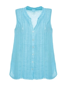 120% Lino Pintuck Sleeveless Top