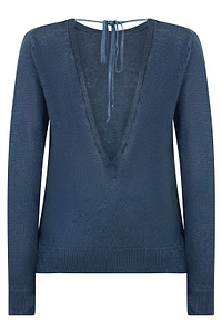 120% Lino Open-Back Linen Sweater