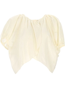 120% Lino Scoop Neck Layered Blouse