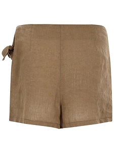 120% Lino Side-Tie Linen Shorts