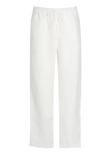 120% Lino Straight-Leg Drawstring Trousers
