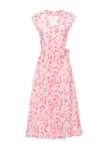 120% Lino Wrap Patterned Dress