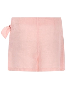 120% Lino Wrap-Front Linen Shorts