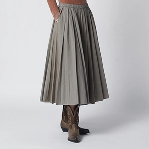6397 Pleated Midi Skirt