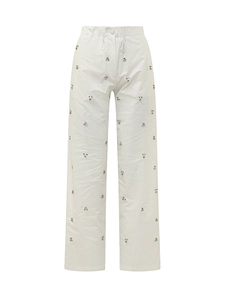 A Paper Kid Embroidered Popeline Pants