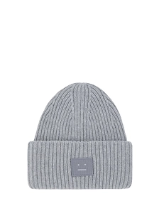 Acne Studios Logo Patch Ribbed Beanie
