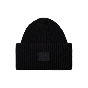 Acne Studios Logo Patch Ribbed Beanie