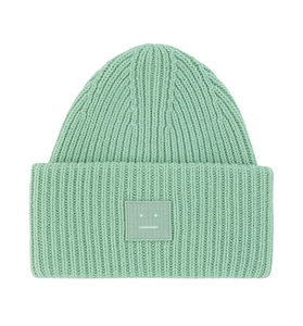 Acne Studios Face Logo Patch Ribbed Beanie