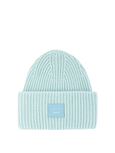 Acne Studios Face Logo Patch Ribbed Beanie