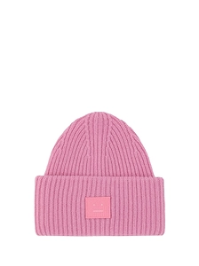 Acne Studios Face Logo Patch Ribbed Beanie