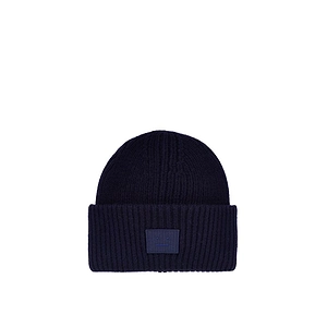 Face Logo Patch Ribbed Beanie