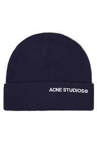 Acne Studios Logo Embroidered Distressed Beanie