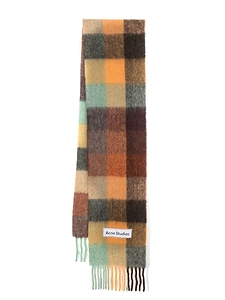 Acne Studios Logo Patch Checked Scarf