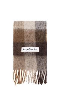 Acne Studios Logo Patch Checked Scarf