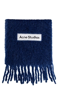 Acne Studios Logo Patch Fringed Scarf