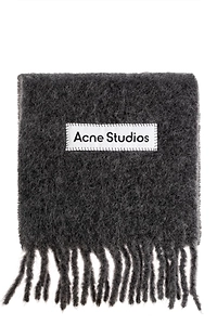 Acne Studios Logo Patch Fringed Scarf