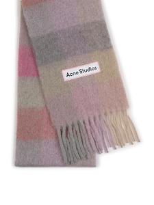 Acne Studios Logo Patch Checked Scarf