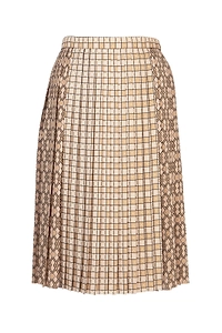 Burberry Contrast Pattern Pleated Skirt