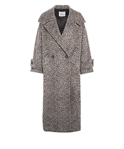 Dahlia Double Breasted Animal Pattern Coat
