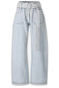 Acne Studios Belted Tapered Leg Jeans