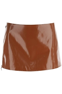 Zippered High-Rise Mini Skirt